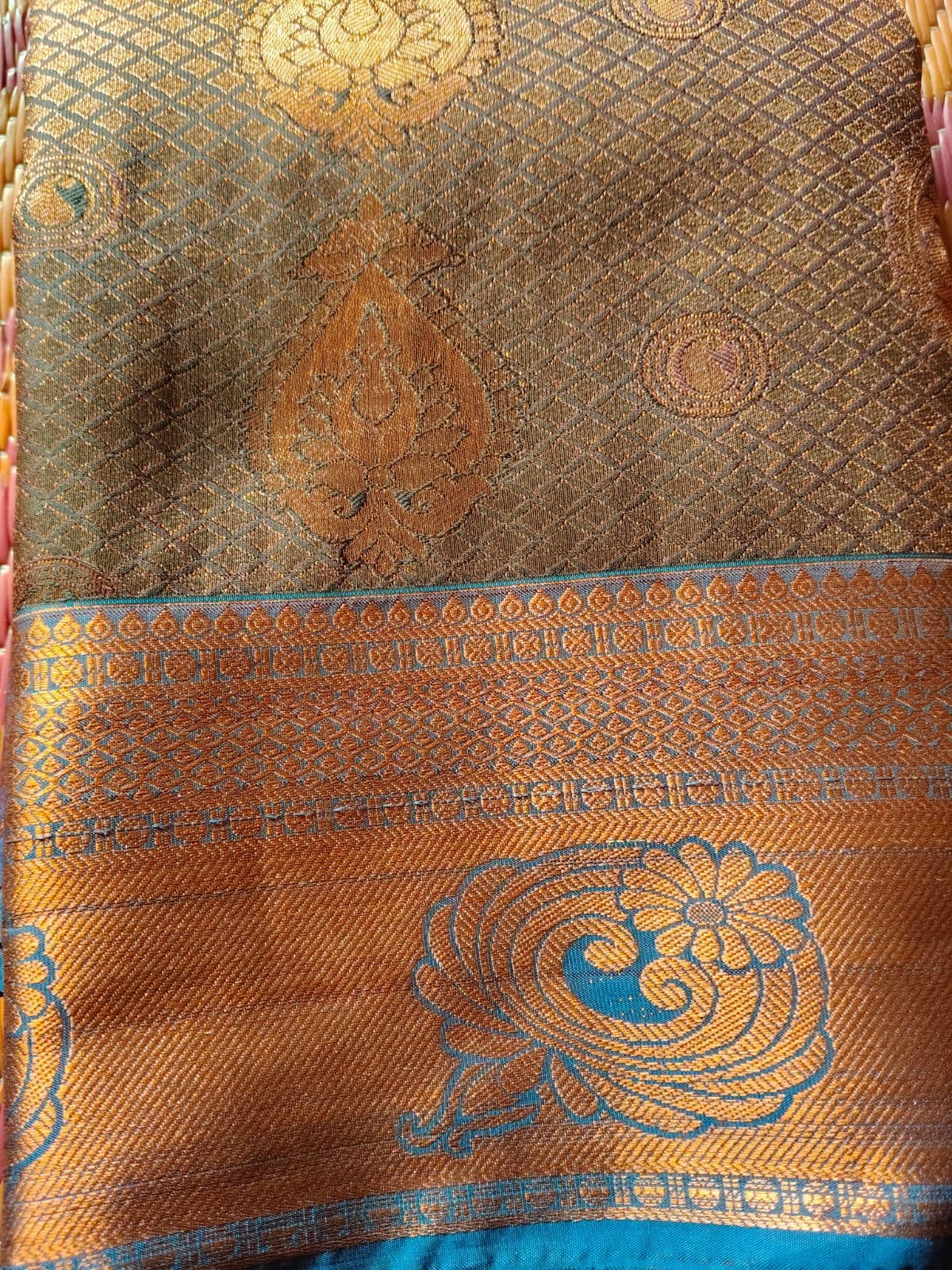 Semi Silk Saree Zari Border Brocade Pallu